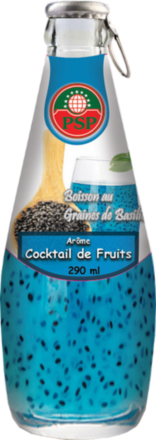 PSP - Boisson aux graines de basilic saveur cocktail de fruits - 290mL -  (PETIT D'ASIE / PETIT TANG)